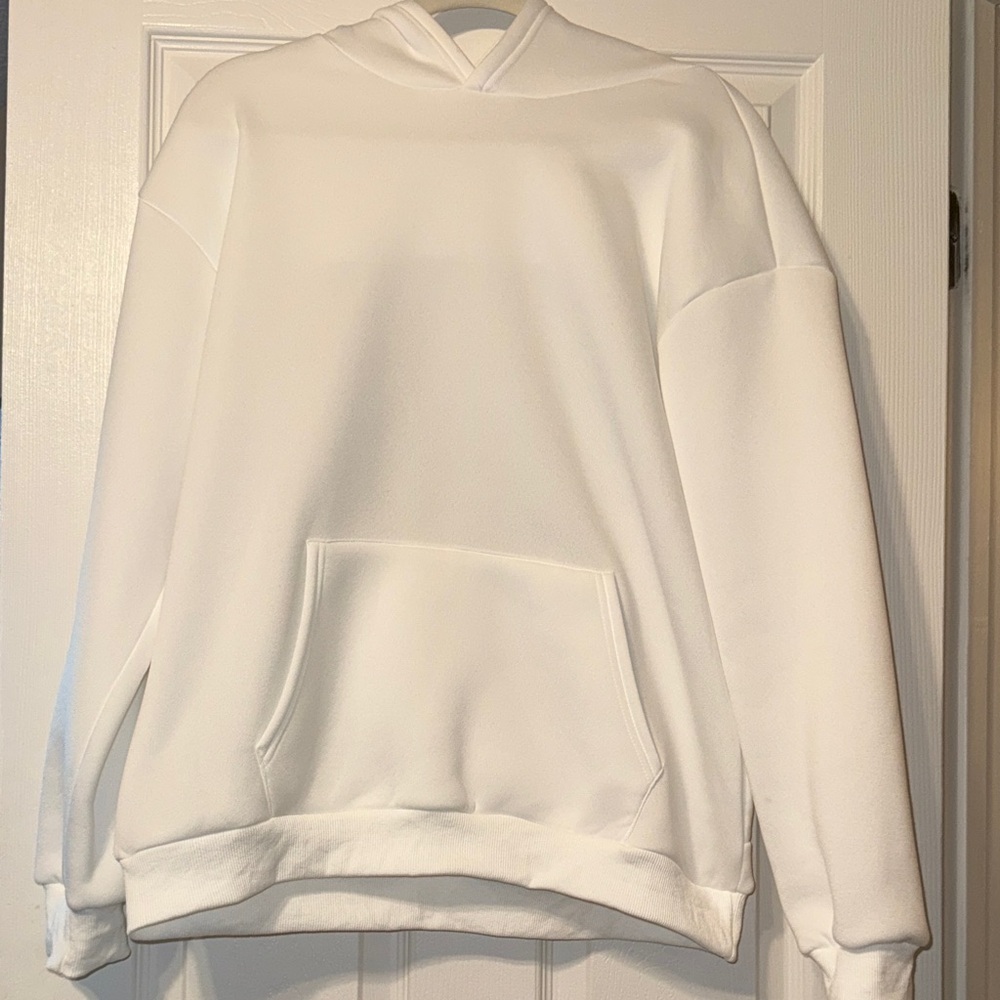 White Hoodie with silver mesh open back